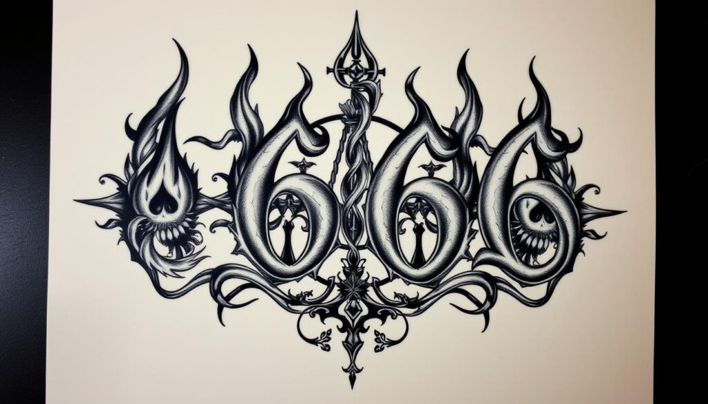 666 tattoo design