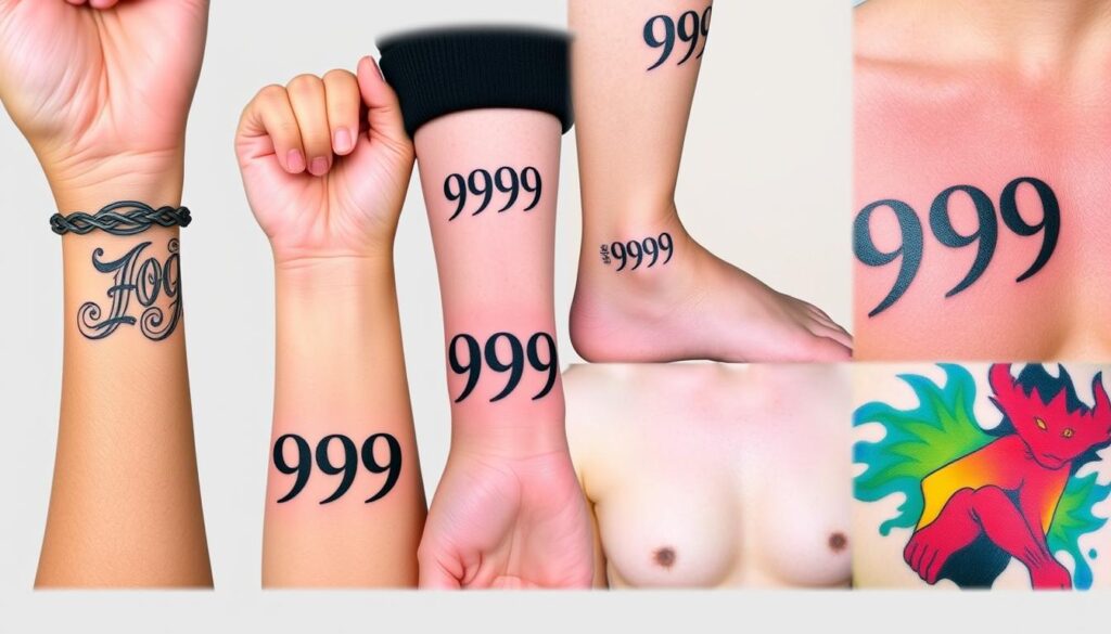 999 tattoo placement