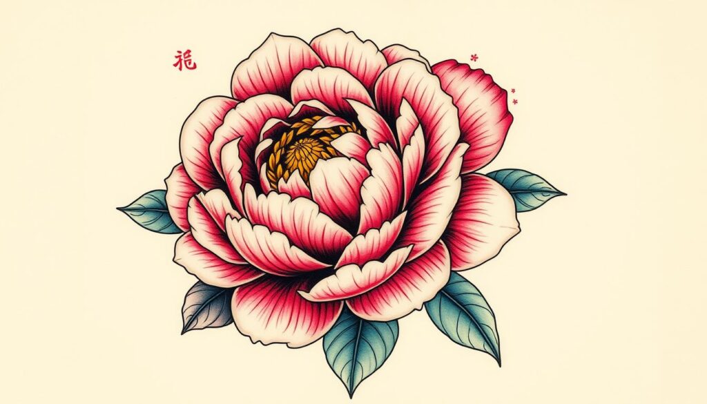 Peony tattoo design