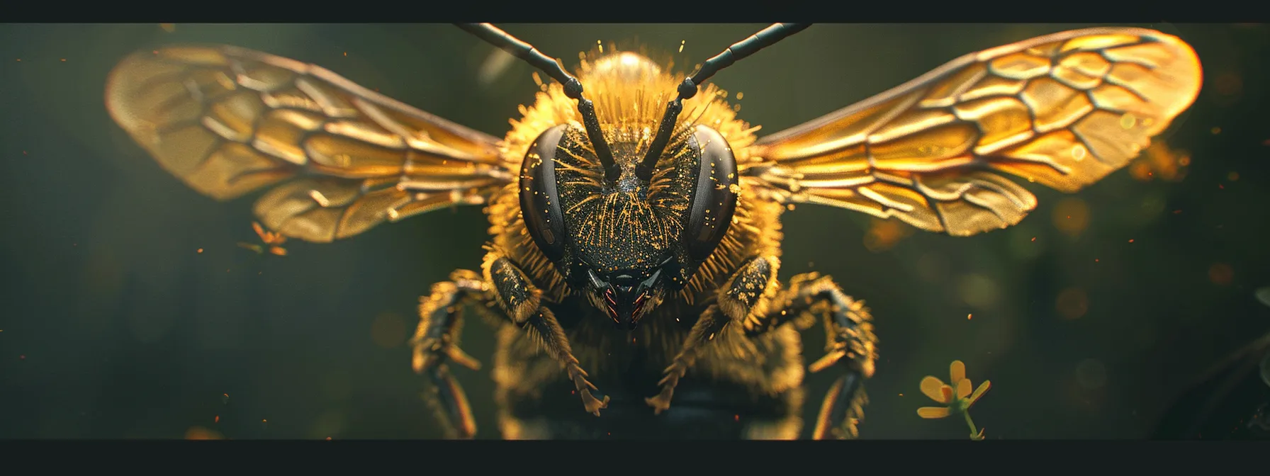 a bee tattoo buzzing with intricate symbolic details.