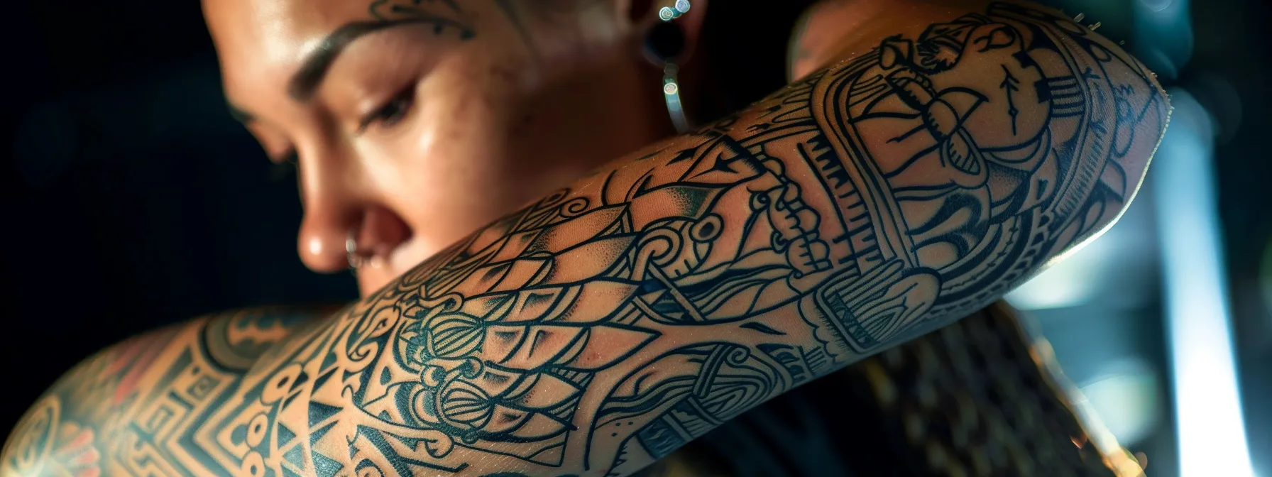 a close-up photo of a person proudly displaying their 5150 tattoo, showcasing the intricate design and conveying a sense of empowerment and resilience.