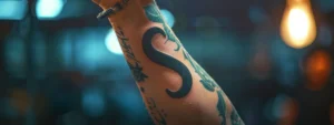 a striking black semicolon tattoo on a person's wrist, conveying resilience and hope.