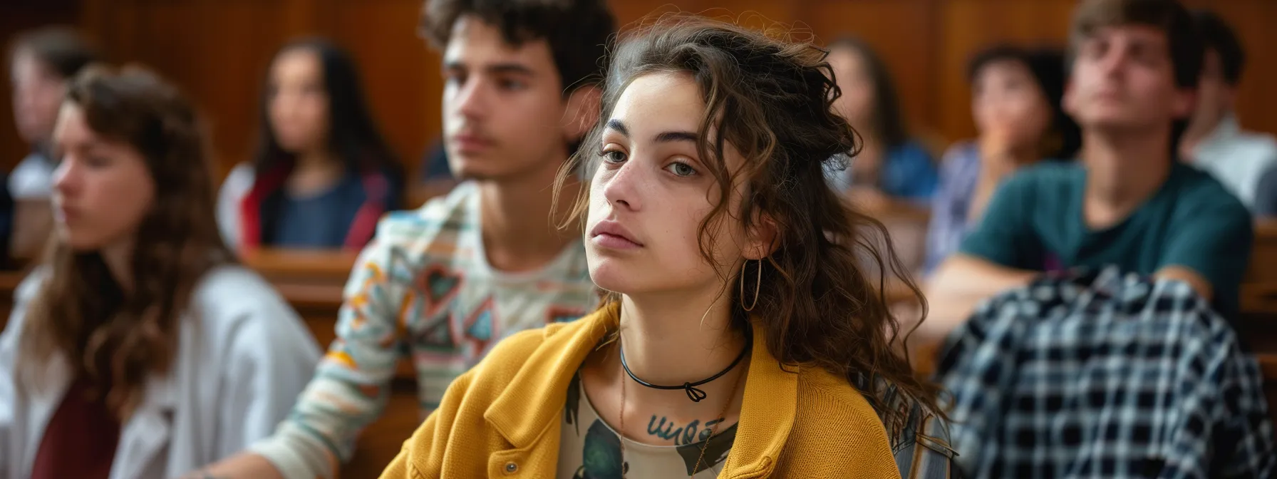 a teenager nervously sitting in a courtroom surrounded by concerned adults, facing legal consequences for getting a tattoo before legal age. a teenager nervously sitting in a courtroom surrounded by concerned adults, facing legal consequences for getting a tattoo before legal age.