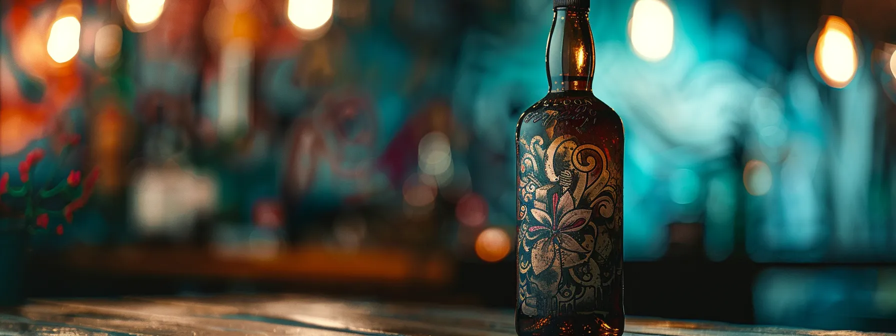 an empty bottle of whiskey next to a vibrant, fresh tattoo, emphasizing the negative impact of alcohol on the healing process. an empty bottle of whiskey next to a vibrant, fresh tattoo, emphasizing the negative impact of alcohol on the healing process.