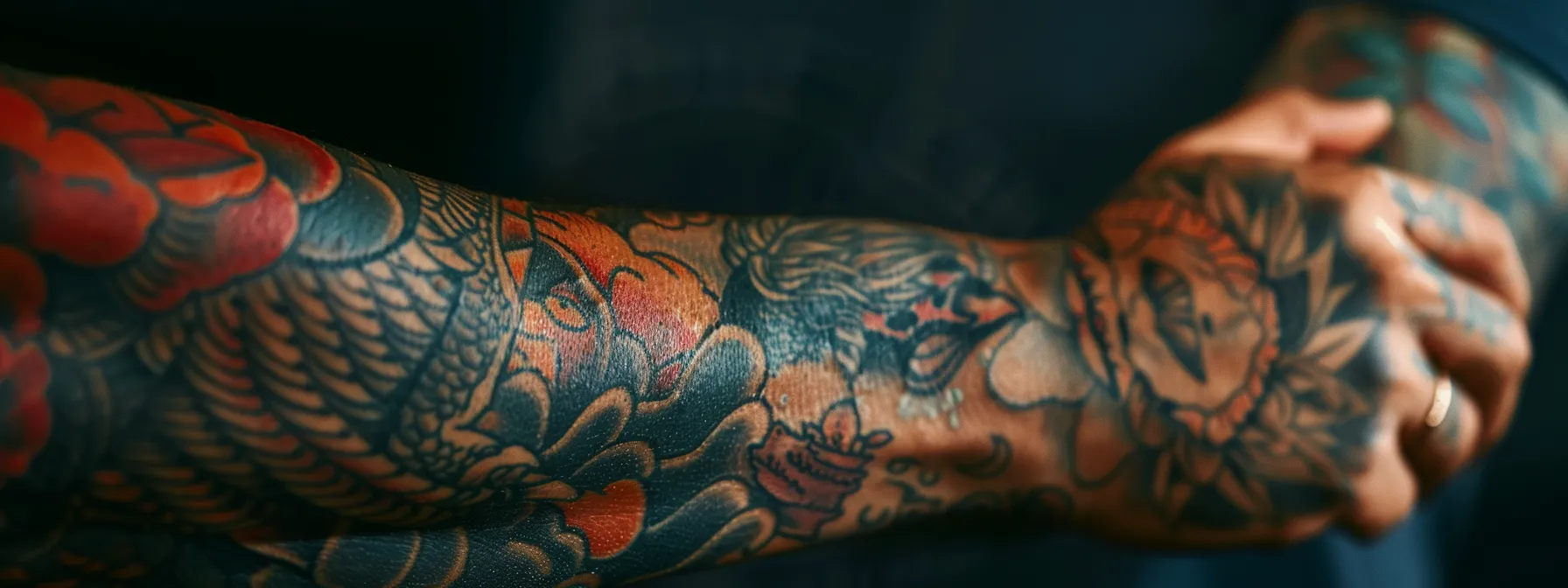 a close-up photo of a person's forearm showcasing a vibrant and intricate 777 tattoo design, highlighting the historical significance and spiritual symbolism behind the number 7.