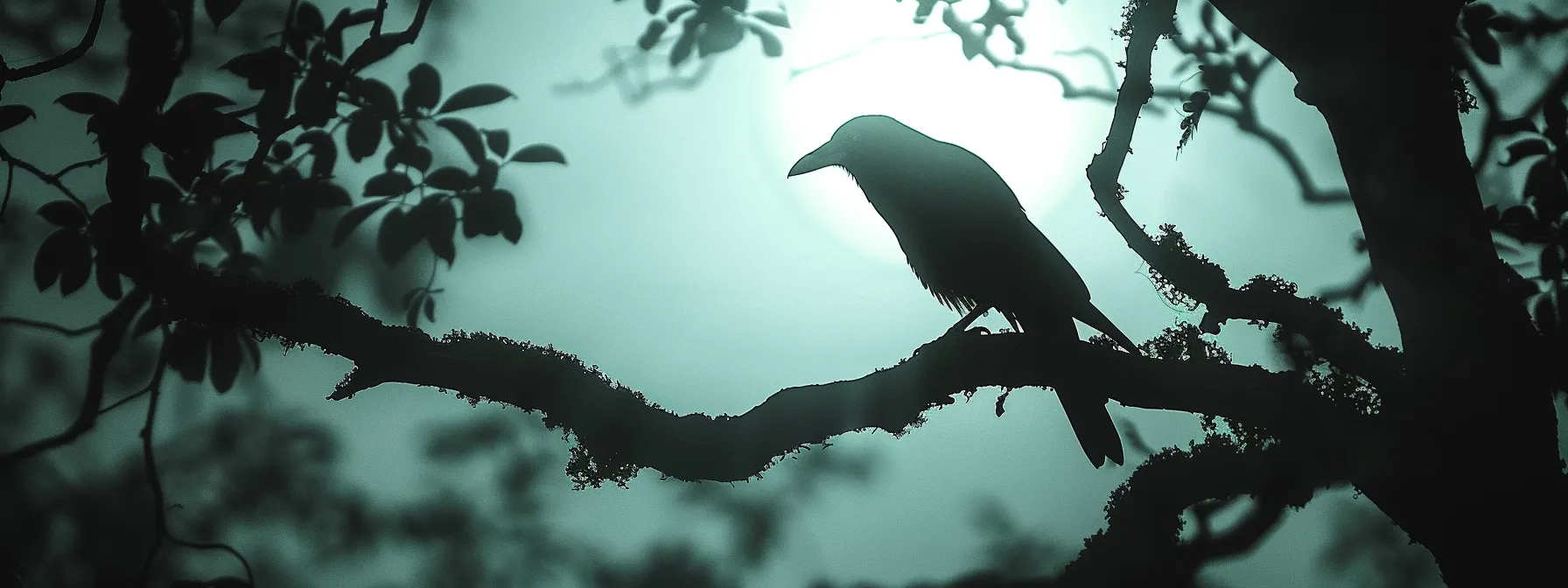 a shadowy silhouette of a crow perched ominously on a twisted tree branch, its glossy black feathers gleaming in the moonlight. a shadowy silhouette of a crow perched ominously on a twisted tree branch, its glossy black feathers gleaming in the moonlight.