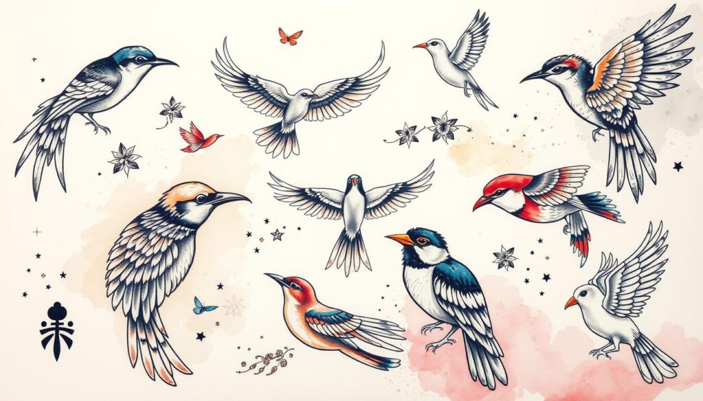 bird tattoo imagery and cultural significance