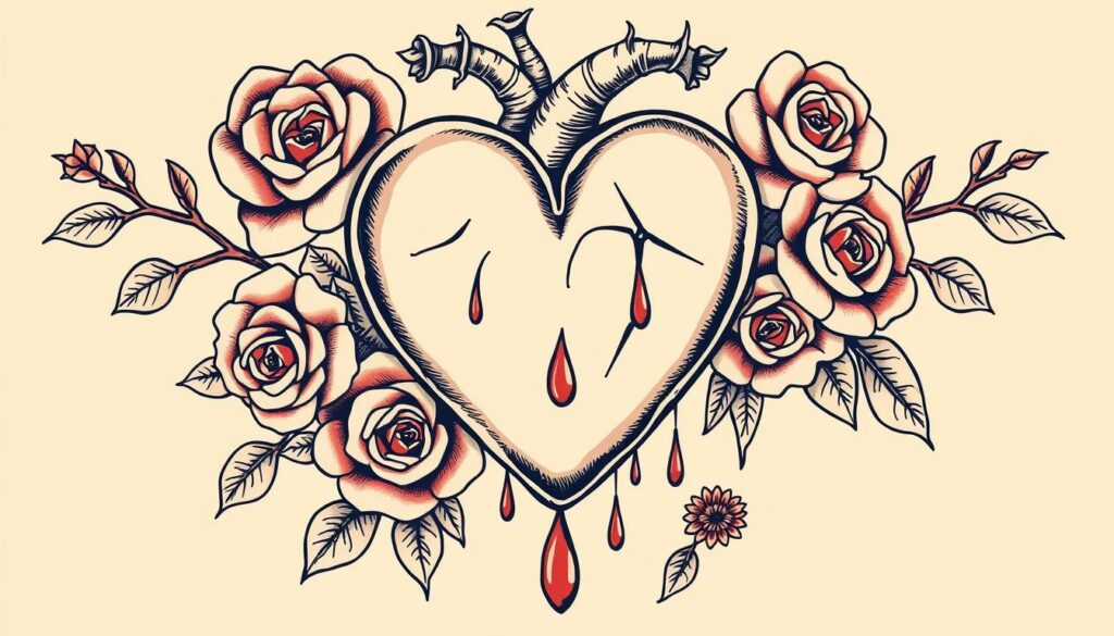 crying heart tattoo