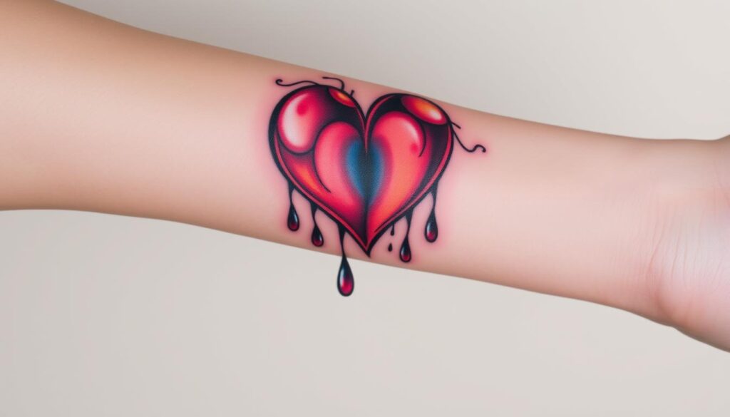 crying heart tattoo placement