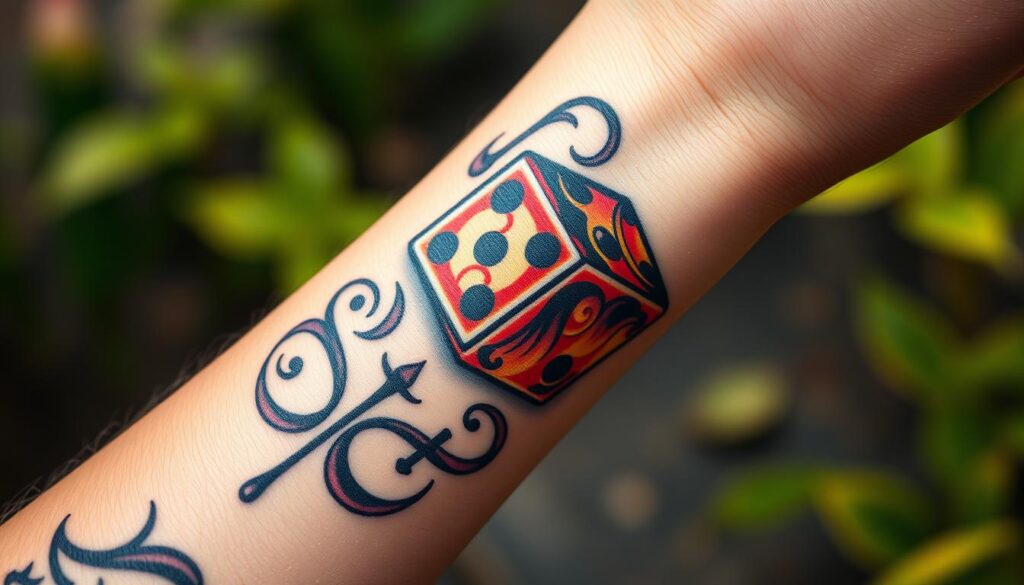 dice tattoo placement
