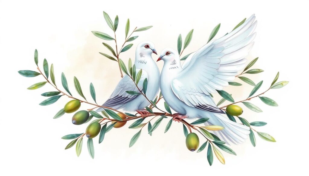 doves and olives tattoo