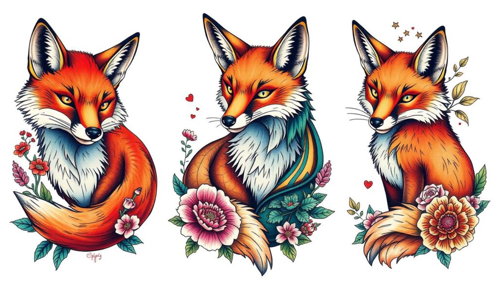 fox tattoo designs