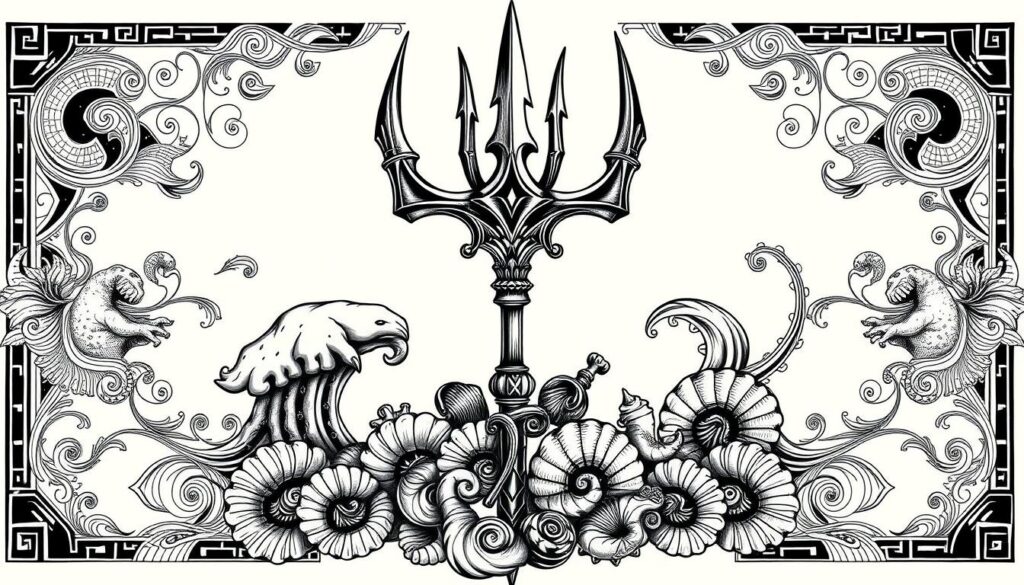 greek mythology trident tattoo