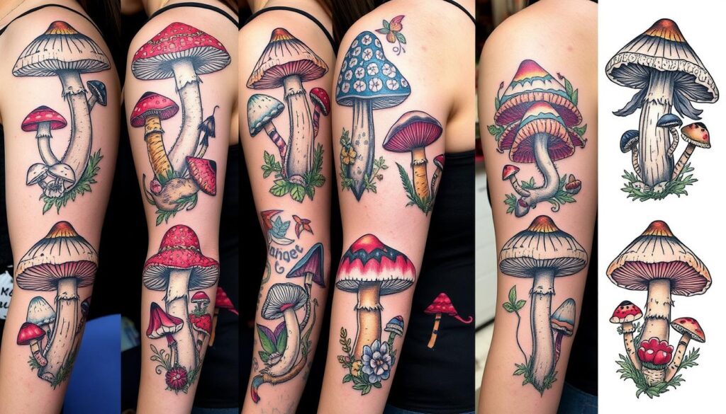 mushroom tattoo designs