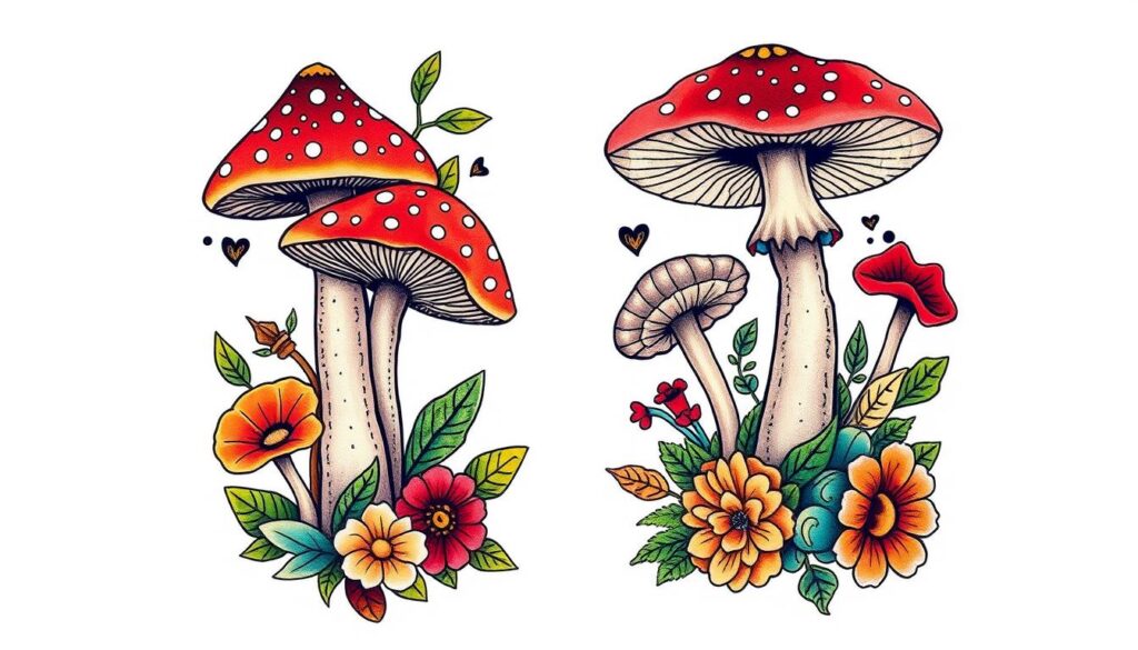 mushroom tattoo designs