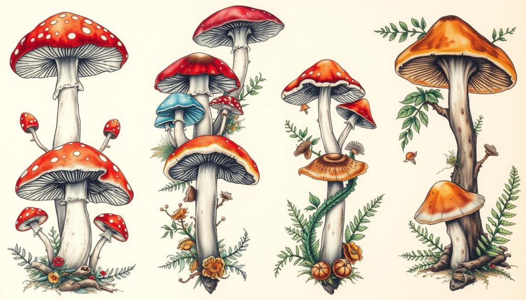 mushroom tattoo ideas