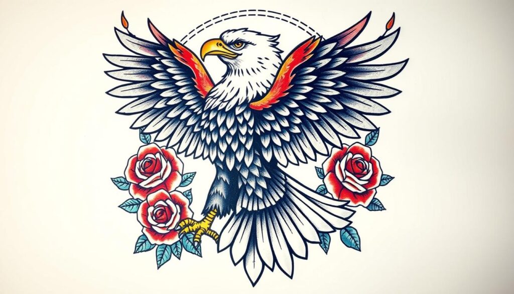 neo-traditional eagle tattoo