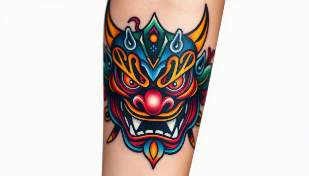 oni mask tattoo