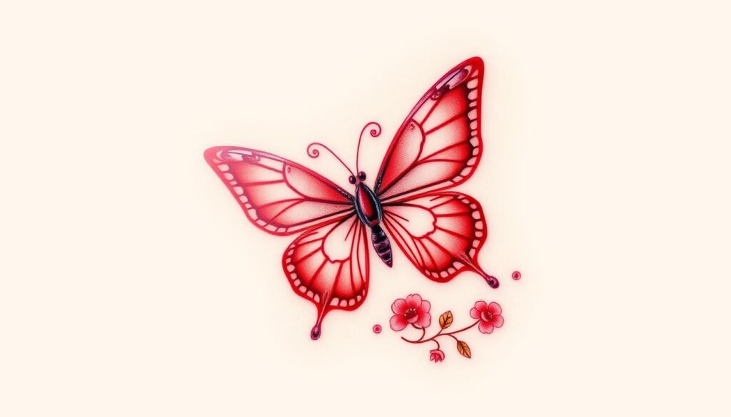 red butterfly tattoo