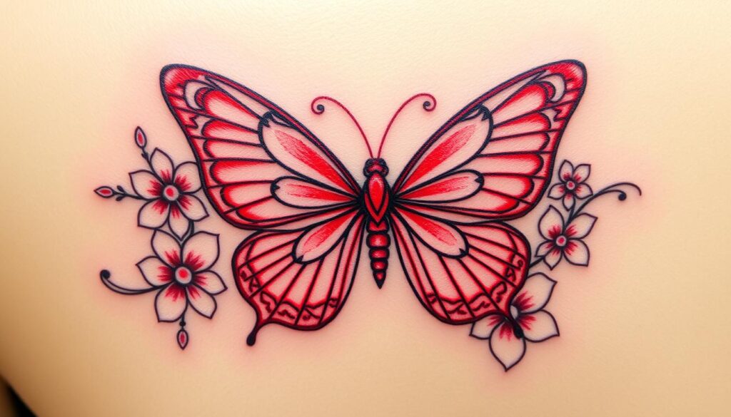 red butterfly tattoo