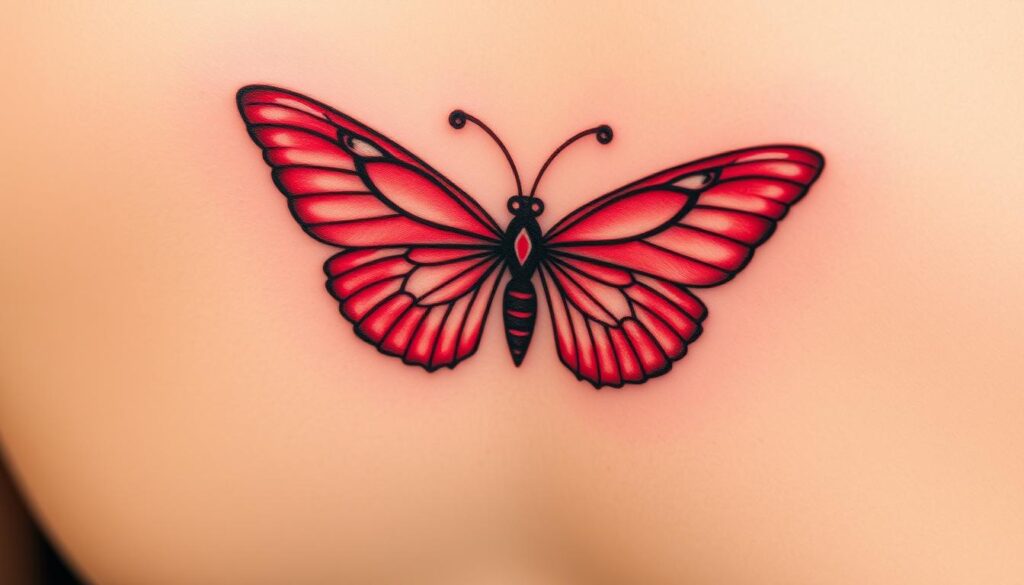 red butterfly tattoo